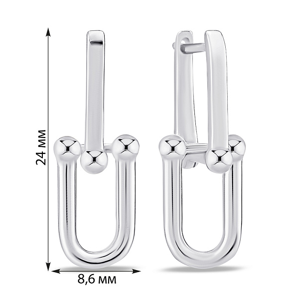 Серебряные серьги с подвеской (арт. 7502/9714) – изображение 2