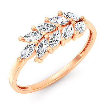 Золотое кольцо Колосок с фианитами (арт. 141288)