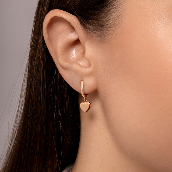 Серьги из красного золота Сердце (арт. 110519) – изображение 2