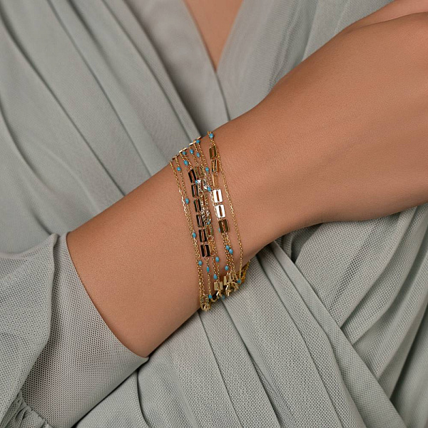 Широкий браслет Francelli из желтого золота (арт. 3261064жег) – изображение 2