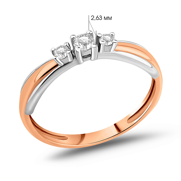 Золота каблучка з діамантами (арт. К011041010) – зображення 5