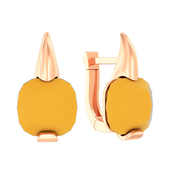 Золоті сережки з оніксом (арт. 110258ол) – зображення 1