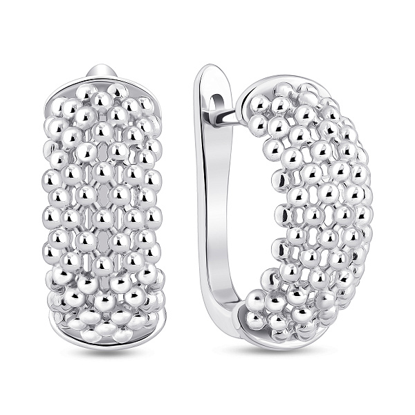 Серебряные серьги без камней (арт. 7502/2184119) – изображение 1