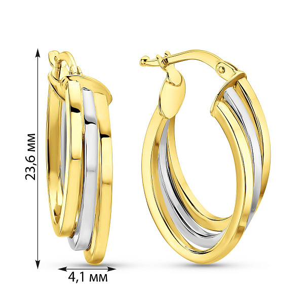 Сережки из желтого и белого золота (арт. 1091635/20жб) – изображение 2