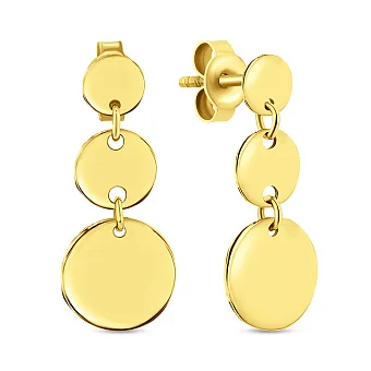 Сережки "Монети" з жовтого золота  (арт. 107879/1ж)