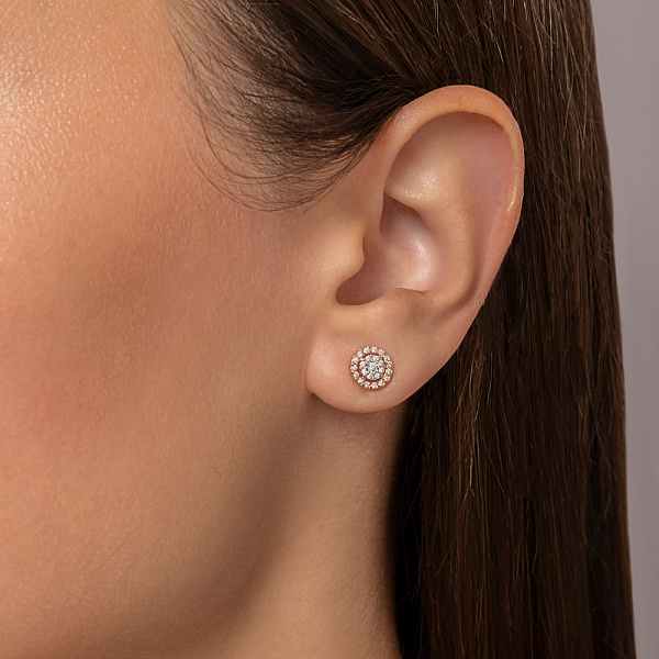 Золоті сережки з діамантами (арт. Т011735015) – зображення 2