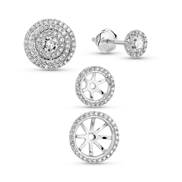 Серьги из белого золота с бриллиантами (арт. С341545050б) – изображение 1