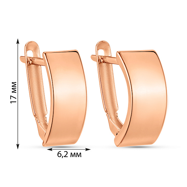 Серьги из красного золота без камней (арт. 106691/2) – изображение 3