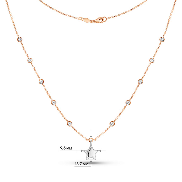 Колье из красного и белого золота (арт. 352654кб) – изображение 3