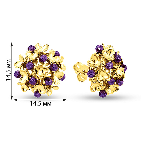 Сережки з жовтого золота Francelli (арт. 1091612жф) – зображення 2