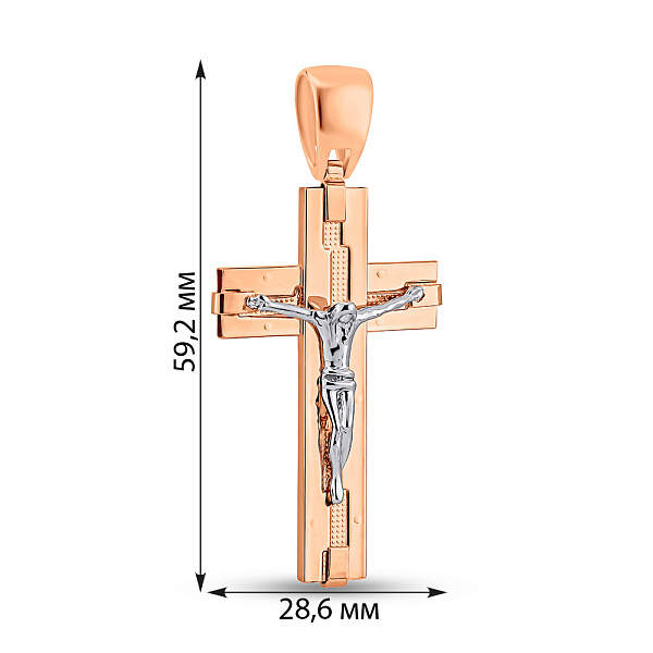 Золотий натільний хрестик з розп'яттям (арт. 500686) – зображення 3