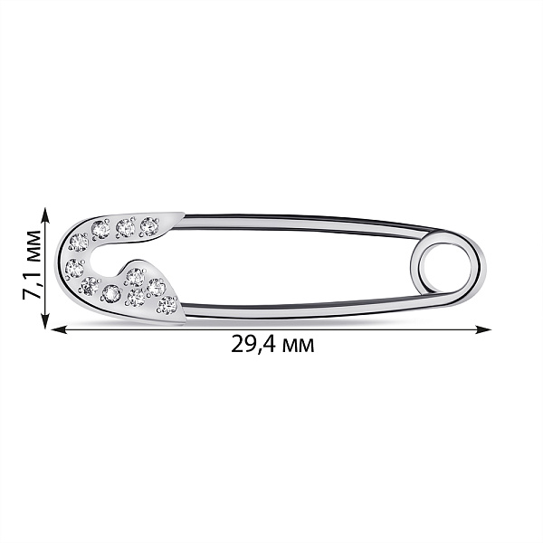 Серебряная булавка с фианитами (арт. 7511/7132-р) – изображение 2