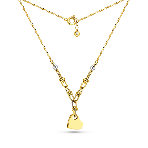 Кольє Сердечко з жовтого і білого золота (арт. 352445жб) – зображення 2