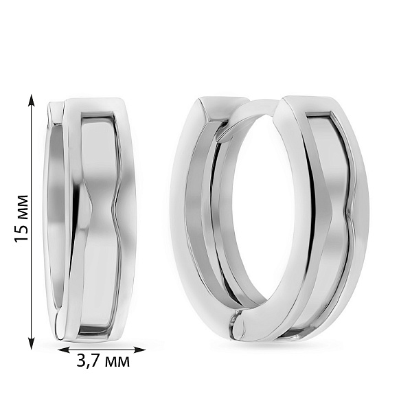 Серьги кольца из белого золота (арт. 103695/15б) – изображение 2