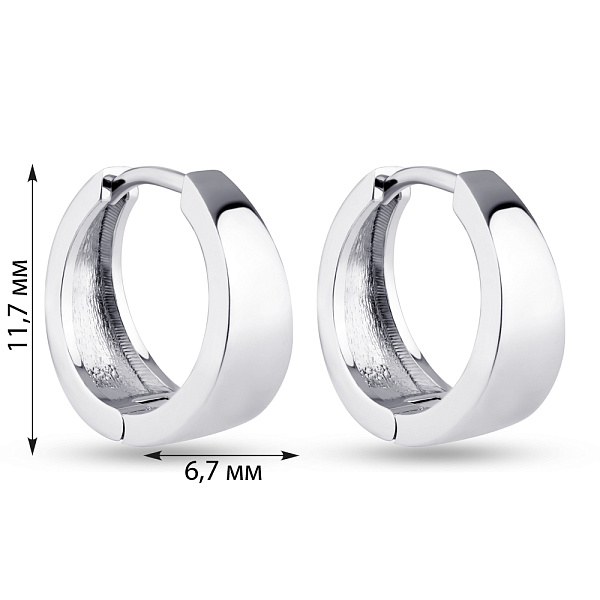 Серебряные серьги-кольца без камней (арт. 7502/2708/10) – изображение 2