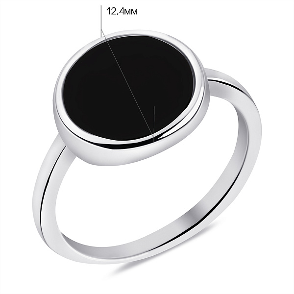 Серебряное кольцо с ониксом (арт. 7501/6792о) – изображение 2