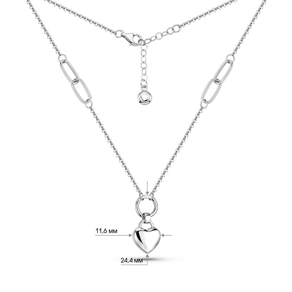 Золоте кольє Серце (арт. 352672б) – зображення 3