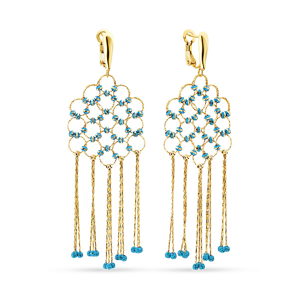 Золотые серьги с подвесками Francelli (арт. 106821жг) – изображение 1