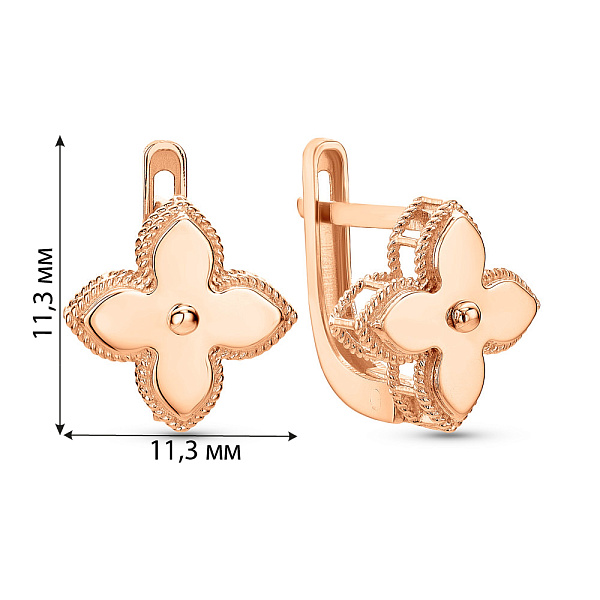 Сережки з червоного золота (арт. 109525/10) – зображення 3
