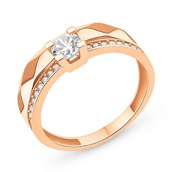 Фото Золотое кольцо с фианитами (арт. 155949)