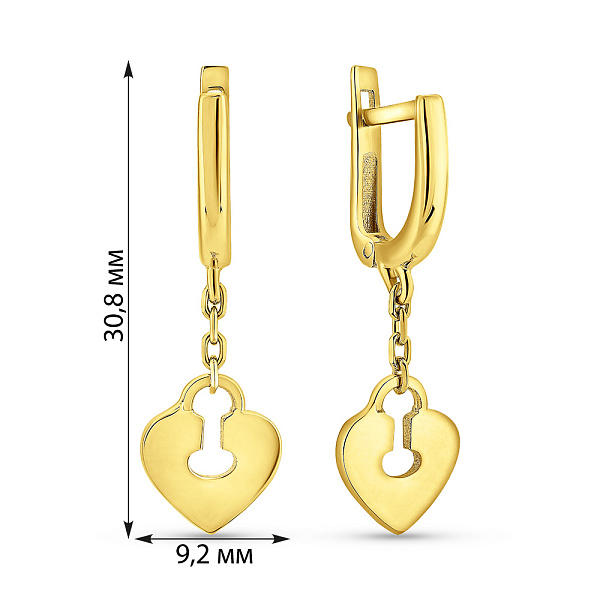 Серьги из желтого золота (арт. 1091920ж) – изображение 2