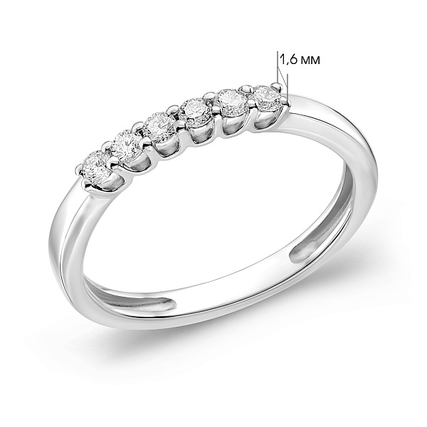 Кольцо  из белого золота с бриллиантами (арт. К011077020б) – изображение 3