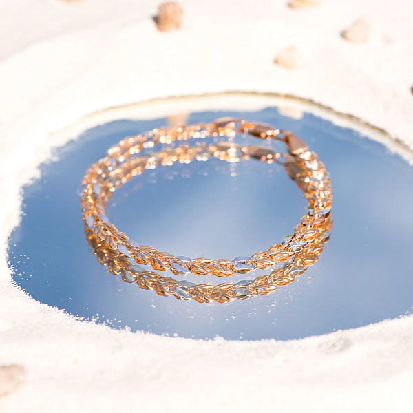 Браслет золотой в комбинированном цвете металла (арт. 322430кб) – изображение 2