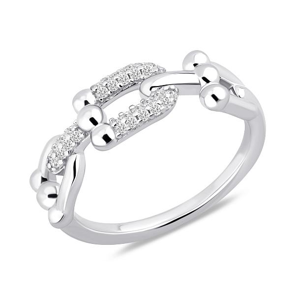 Срібна каблучкаі з фіанітами (арт. 7501/8516) – зображення 1