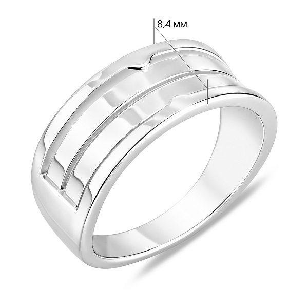Широкое серебряное кольцо (арт. 7501/8491) – изображение 2