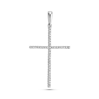 Фото Золотой крестик с бриллиантами (арт. П341667015б)