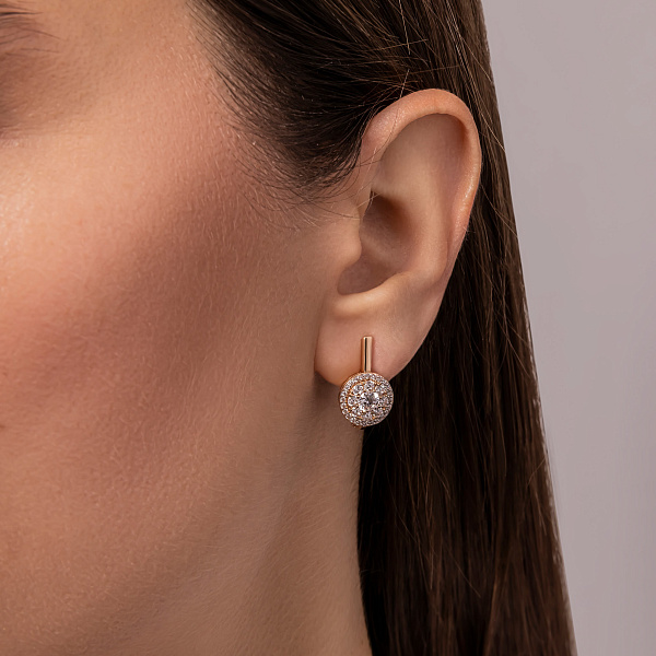 Золоті сережки з фіанітами (арт. 111377) – зображення 3