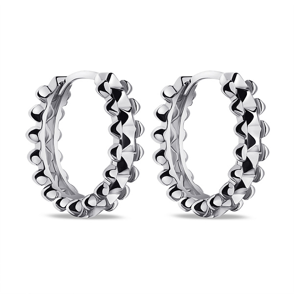 Сережки-кільця зі срібла без каменів (арт. 7502/9527/15) – зображення 1