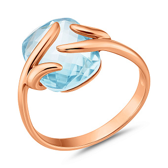 Массивное золотое кольцо с топазом (арт. 152023Пг)