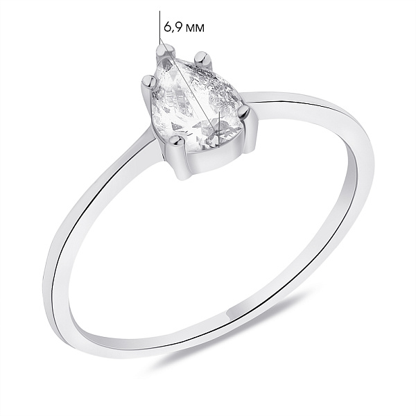 Серебряное кольцо с фианитом (арт. 7501/5973) – изображение 2