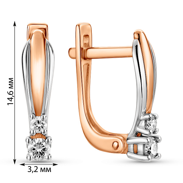 Золоті сережки з діамантами (арт. С011041015) – зображення 4