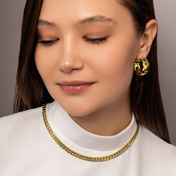 Золотые сережки-кольца Francelli в желтом цвете металла (арт. 109747/25ж) – изображение 4