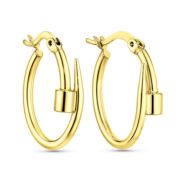 Серьги из желтого золота Гвоздь без камней (арт. 107370/20ж) – изображение 1