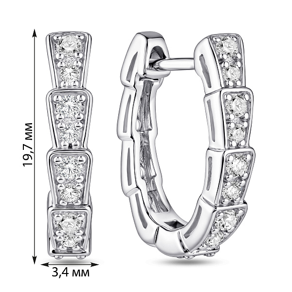 Серебряные серьги с дорожкой из фианитов (арт. 7502/10197) – изображение 5