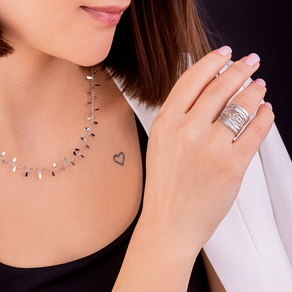 Кольцо из белого золота Francelli (арт. 140056б) – изображение 3