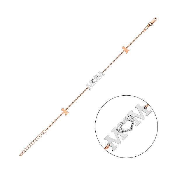 Золотой браслет "Mom" без камней (арт. 325440кб) – изображение 1