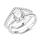 Серебряное двойное кольцо с фианитами (арт. 7501/8630) – изображение 2