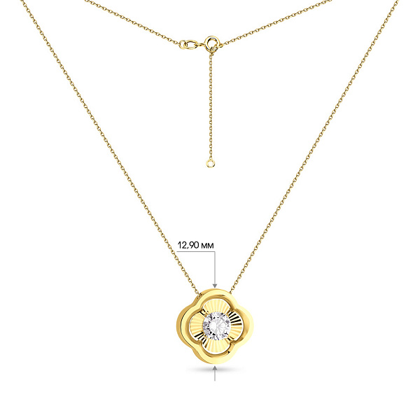 Кольє з жовтого золота з фіанітом (арт. 351155ж) – зображення 3