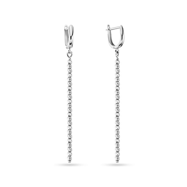Сережки-подвески из белого золота (арт. 106368б) – изображение 1