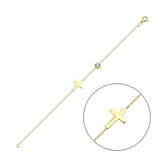 Фото Браслет из желтого золота с крестиком (арт. 323896ж)