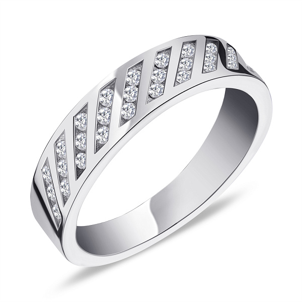 Кольцо серебряное с белыми фианитами (арт. 7501/5079) – изображение 1