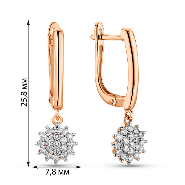 Золотые серьги с бриллиантами (арт. 2112592201) – изображение 4