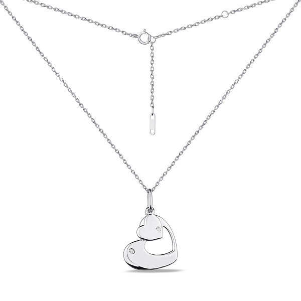 Серебряное колье Сердечки с фианитами (арт. 7507/2019) – изображение 2