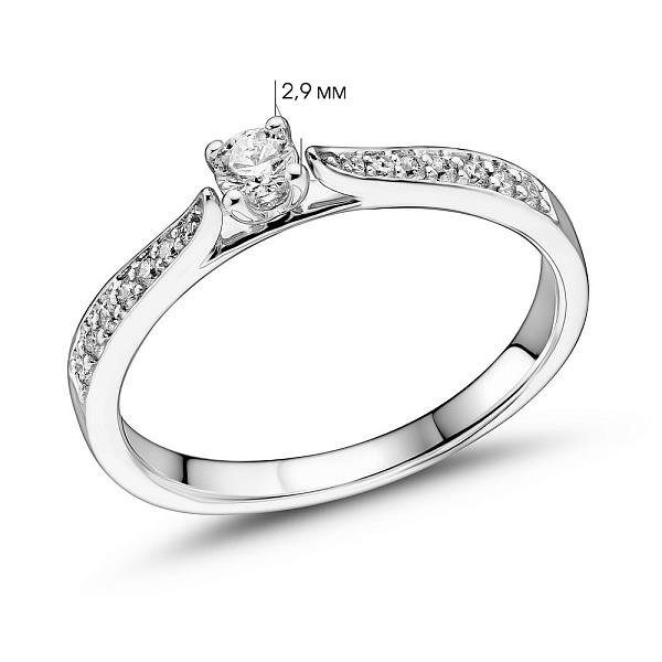 Золотое кольцо с бриллиантами (арт. К341429020б) – изображение 4