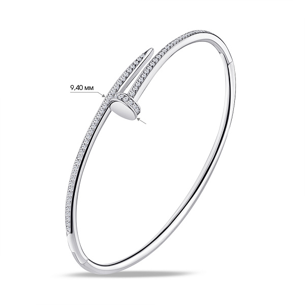 Срібний браслет "Цвях" з фіанітами (арт. 7509/3550) – зображення 2