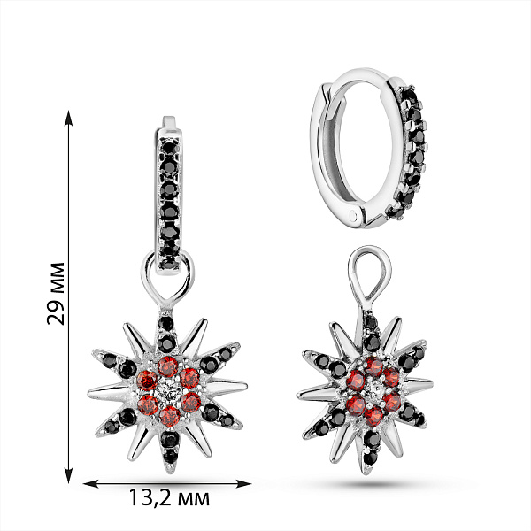 Серебряные серьги с фианитами (арт. 7502/305чаксю) – изображение 2